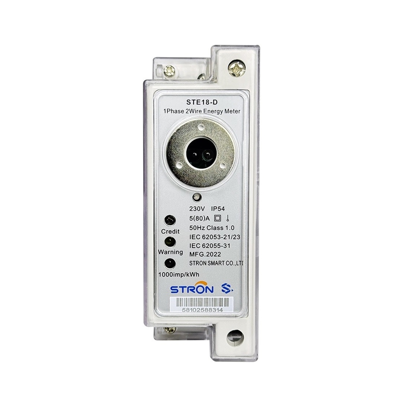 Stron STS Din Rail Prepaid Digital Energy/Electricity Meter Single Phase Với 2 dây truyền thông và đơn vị giao diện khách hàng