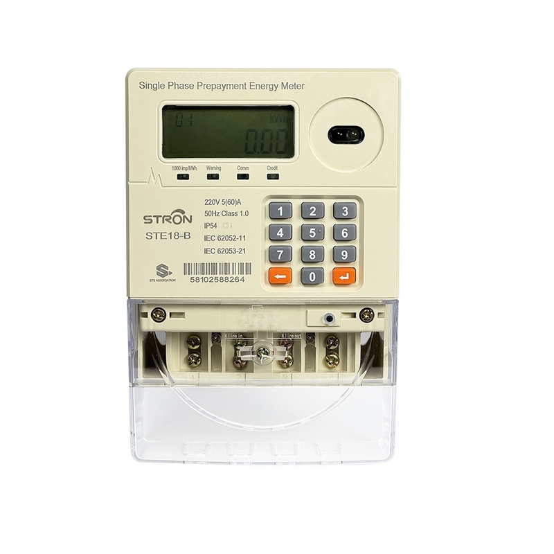 IP54 Smart Multi Tariff/Anti-tamper/Power-limit Prepaid Keypad Single Phase Electricity Meter Với phần mềm bán hàng