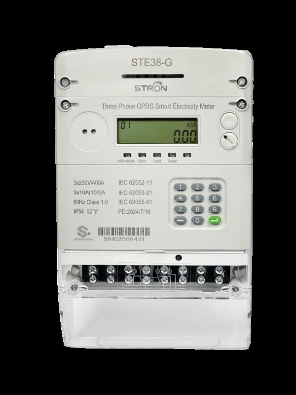 3 * 230V điện áp danh nghĩa Smart Prepaid Electricity Meter với khả năng tương thích mạng 2G và 4G Các tùy chọn truyền thông có dây và không dây
