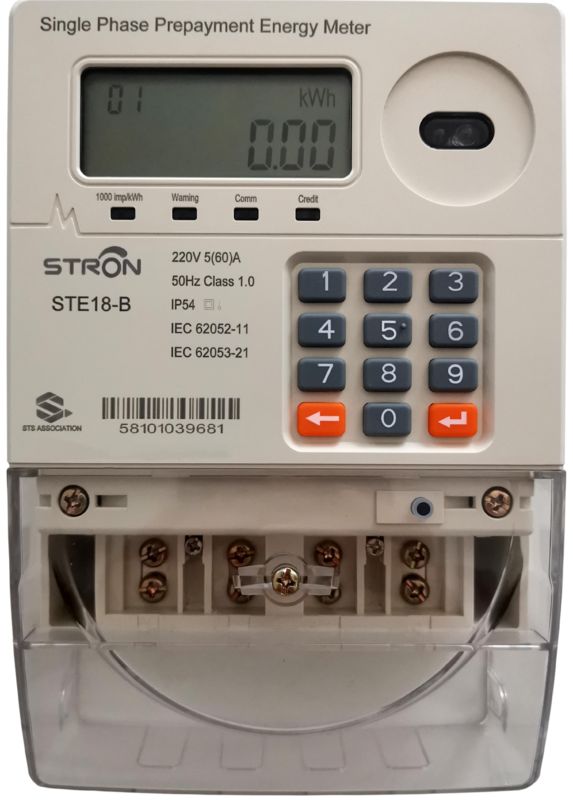 Tiền trả trước Smart Prepaid Electricity Meter Single Phase với Stronpay Vending Software cung cấp dữ liệu trả trước và tiêu thụ điện