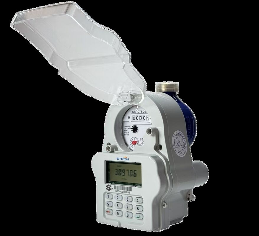 Đồng hồ nước trả trước bàn phím STS STRW240‑A DN15‑DN25 bằng đồng thau IP68 đọc từ xa LoRa‑RF chống gian lận cho nước sinh hoạt và thương mại