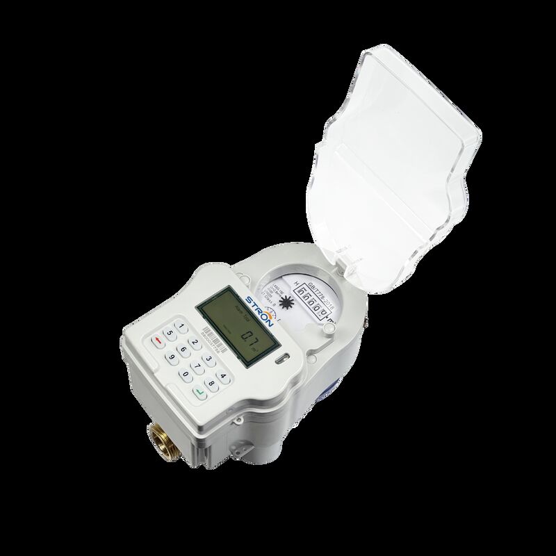 Đồng hồ nước trả trước bàn phím STS STRW240‑A DN15‑DN25 bằng đồng thau IP68 đọc từ xa LoRa‑RF chống gian lận cho nước sinh hoạt và thương mại
