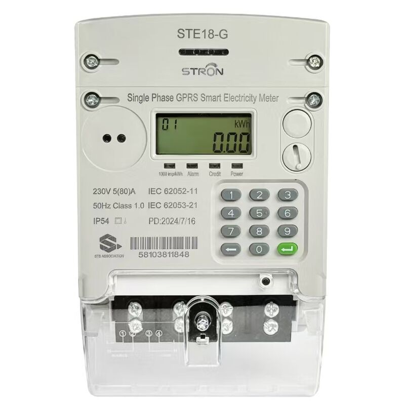 Máy tính điện trả trước thông minh có thiết kế một pha kết nối GPRS 4G và giám sát từ xa cho các hệ thống quản lý điện