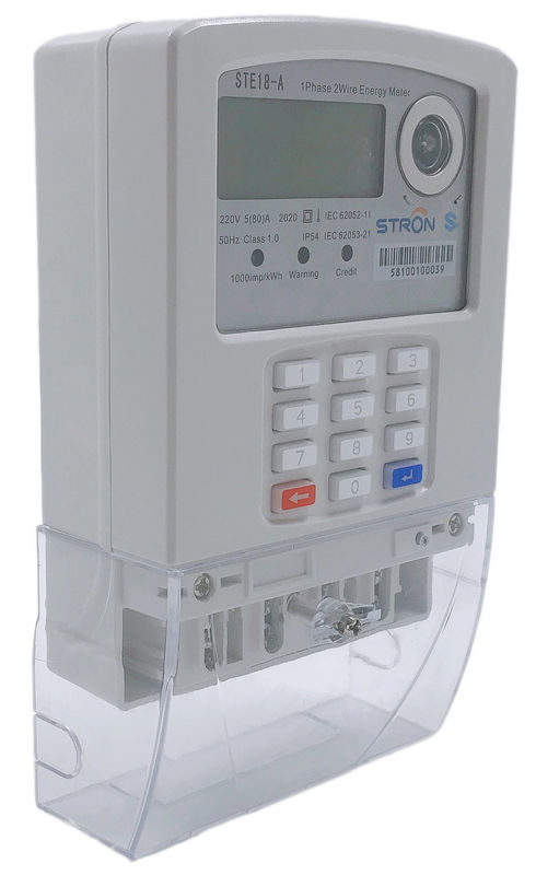 Một pha Tuân thủ STS Bàn phím tách Thanh toán trước Đồng hồ đo điện thông minh với Thiết bị giao diện người dùng LORA-RF