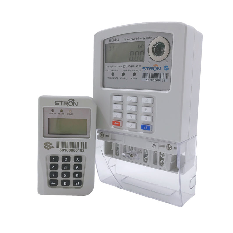 Bàn phím chia nhỏ trả trước tiêu chuẩn STS Đồng hồ đo năng lượng thông minh một pha với mô-đun LORA-RF
