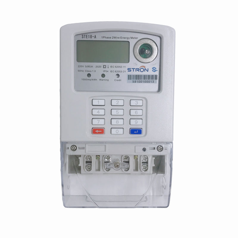 Bàn phím chia nhỏ trả trước tiêu chuẩn STS Đồng hồ đo năng lượng thông minh một pha với mô-đun LORA-RF