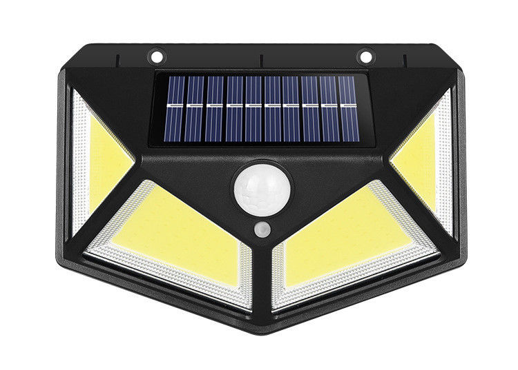 Đèn tường ngoài trời năng lượng mặt trời sân vườn Đèn hành lang cảm ứng thân 100LED