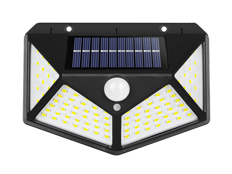 Đèn tường ngoài trời năng lượng mặt trời sân vườn Đèn hành lang cảm ứng thân 100LED