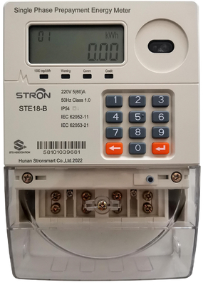 Máy đo kỹ thuật số một pha 80A, Máy đo Kwh trả trước 1000imp / KWh