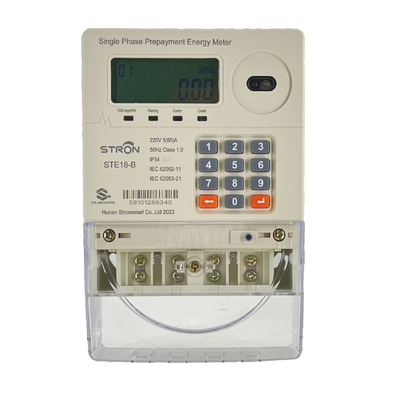 STE18 B Máy đo điện trả trước một pha màn hình LCD Máy đo KWH không dây với bàn phím Quản lý năng lượng được làm dễ dàng với Máy đo thông minh AMI và Stronpay Phần mềm bán hàng
