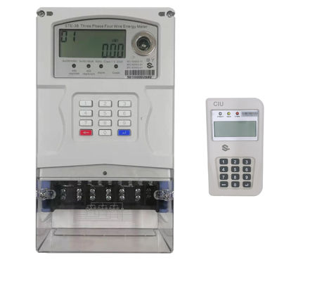 Bàn phím STS Tiêu chuẩn trả trước Chia nhỏ Đồng hồ đo điện ba pha Chống giả mạo với CIU