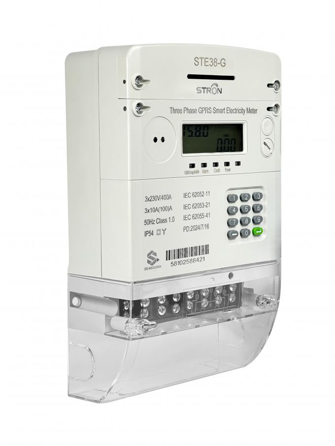 3 * 230V điện áp danh nghĩa Smart Prepaid Electricity Meter với khả năng tương thích mạng 2G và 4G Các tùy chọn truyền thông có dây và không dây 1